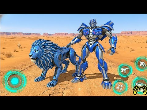 Lion Car Robot Transformers City Battle Game 2026 - Android Gameplay
