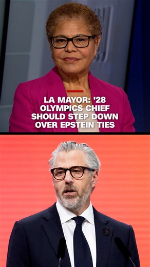 Los Angeles Mayor Karen Bass said she thinks Casey Wasserman should step down as chairman of the Los Angeles Olympic Organizing Committee over his appearance in files related to the investigations into convicted sex offender Jeffrey Epstein. Wasserman has not been accused of criminal wrongdoing in relation to Epstein. CNN has reached out to a crisis communications firm representing him. | CNN