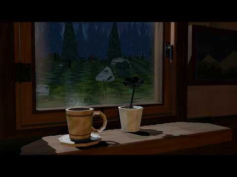 Cozy Rainy Window 🌧️ 12 Hours of Rain & Distant Thunder | Retro/PS1 Style | 4K 60FPS | No Music