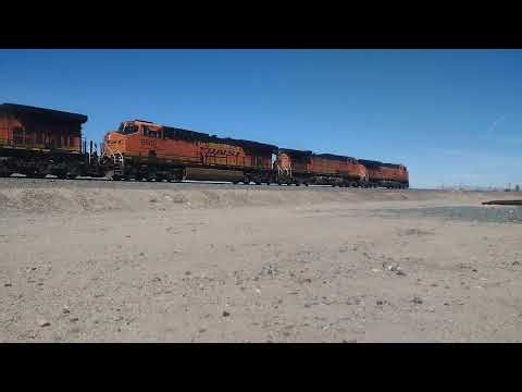 EB BNSF Domestic Intermodal/Port Stack Train At Daggett CA! #bigbossrailfanner