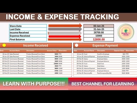 How to make an income and expense tracking Spreadsheet in Excel|how to track income and expense