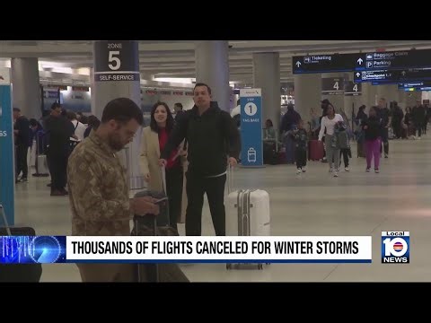 Winter storm causes thousands of flight cancellations, heavy crowds at South Florida airports