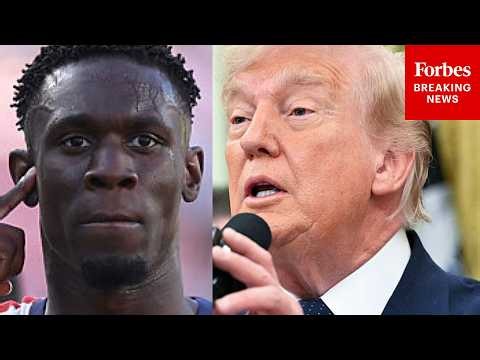 BREAKING: Trump Takes Questions About Involvement In Folarin Balogun’s World Cup Suspension Review