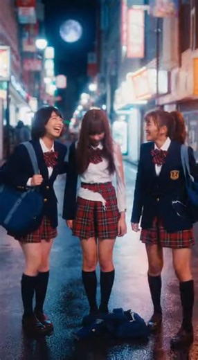 下校中に遭遇したエイリアンを圧倒する女子高生。