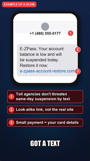 "Your E-ZPass Balance Is Low"? Check the Link First #shorts #shortvideo #scamalert