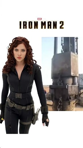 BLACK WIDOW/NATASHA ROMANOFF 😱 VS 5000 TON Diesel Hammer! #4k #dieselhammer #natasharomanoffedit