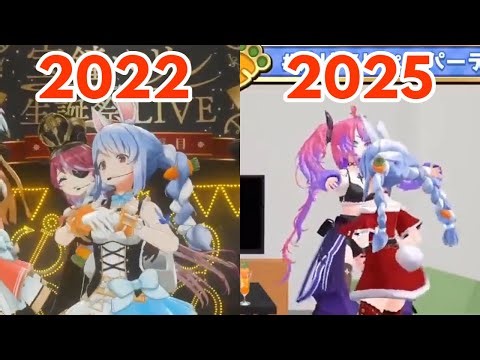 Pekora getting hugged by Hololive members development