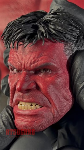 Red Hulk Looks WAY Too Real Up Close… #asmr #closeup #redhulk