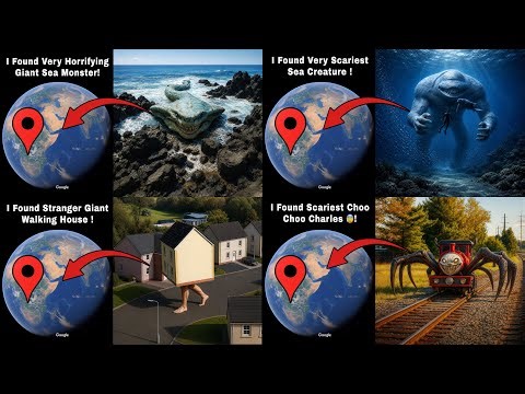 🔥 Top 4 Very Scariest Giant Creatures Spotted On Google Earth 🌍!