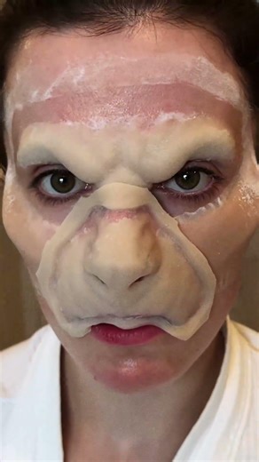 Elle O'Hara transformed into a female werewolf in an early makeup test