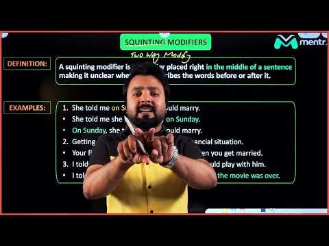 Mistakes in Modifiers Misplaced + Squinting + Dangling