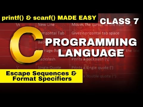 class 7 C Programming printf & scanf Explained | Escape Sequences & Format Specifiers | VS Code
