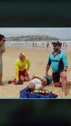 You wouldn't even know his arm was broken 😂 #bondirescue #lifeguard #beach #shortsfeed