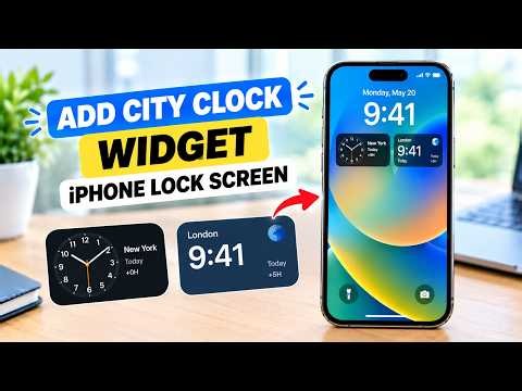 How to Add Digital/Analogue CITY Clock Widget iPhone Lock Screen?