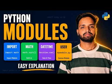 Python Modules and Packages in Hindi | import, math, datetime, User-Defined Module