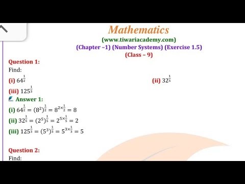 Class 9 exercise 1.5 all questions #maths