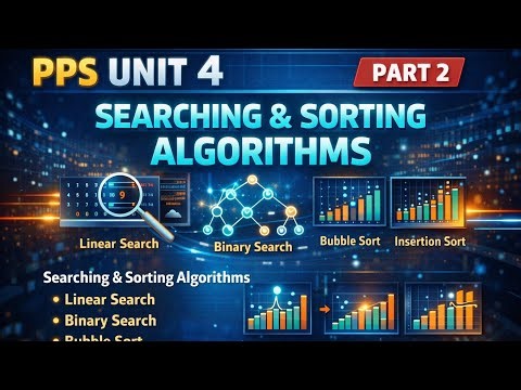 PPS Unit 4 Part 2 | Searching & Sorting Algorithms 🔥 | Linear, Binary Search + All Sorting Explained