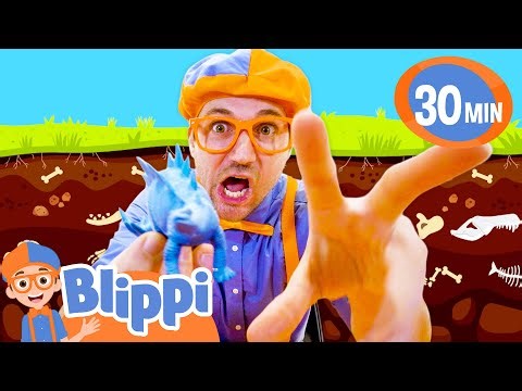 Digging for Fossils & Learning about Dinosaurs | BEST OF BLIPPI TOYS | Educational Videos for Kids