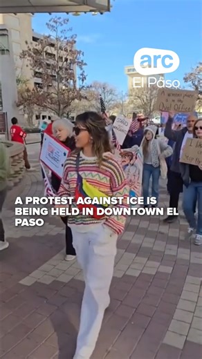 A protest against ICE is being held at San Jacinto Plaza in downtown El Paso. https://bit.ly/4bDAWdC | ARC El Paso