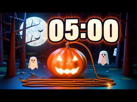5 Minute Halloween Timer 🎃 Cute Pumpkin and Ghost Countdown