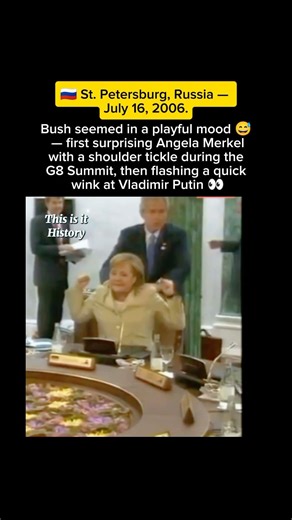 Bush Tickles Merkel & Winks at Putin During G8 Summit in Russia #viral
