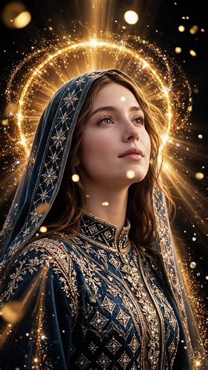 Surrounded by Heaven’s light, Mary looked upward with a heart full of faith and hope. 🕊️ #Mary #MotherOfJesus #fyp #jesus #ChristianTikTok