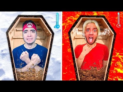 COLD vs HOT COFFIN CHALLENGE! Last One Out Wins *Extreme*
