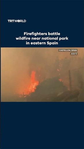 Firefighters battle wildfire near national park in eastern Spain