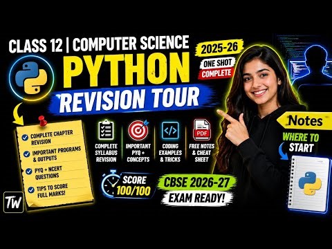Class 12 Computer Science | Python Revision Tour | BOARDS 2025-26 | Part A | Best Explaination