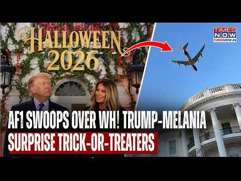 Trump-Melania Surprise Halloween Trick-or-Treaters As Air Force One Flies Over White House | WATCH