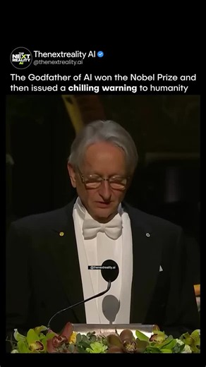 🤖 Geoffrey Hinton Warns About the Future Risks of AI Geoffrey Hinton, famously known as the Godfather of AI, received the 2024 Nobel Prize in Physics for his groundbreaking contributions to… | The Next Reality AI