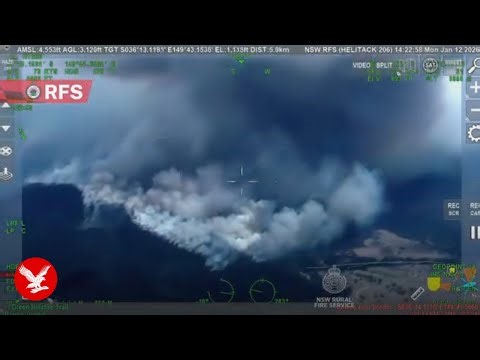 Australian bush fire: Aerial footage shows scale of blaze at national park