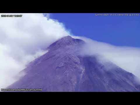 Mayon Volcano Timelapse Daytime Crater Cam - April 30, 2026