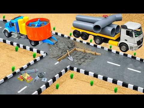 DIY Mini Tractor Builds Real Concrete Bridges and Roads | Concrete Mixer Truck Project