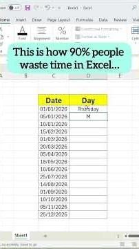 Excel Date to Day Formula | Convert Dates to Weekday in Seconds #excel #shorts #exceltips