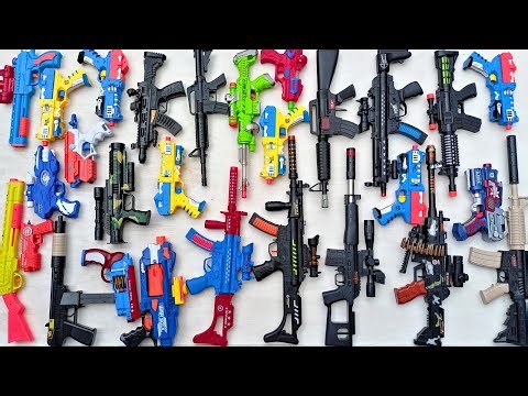 NERF WAR Sniper Guns and GEL BLASTER GUN AK47 Gun M16 Sniper Gun Shotgun Granade Cobra gun Pistol