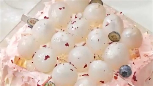 Cutting A Premium Rose & Lychee Cream Cake! 🌹 Clean Slice