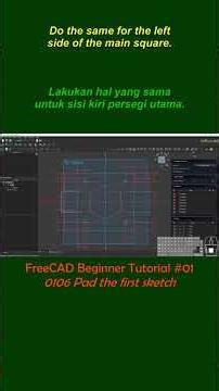 0106 FreeCAD Beginner Tutorial #1 Pad the Sketch #freecad #partdesign #sketch #pad #solidmodeling