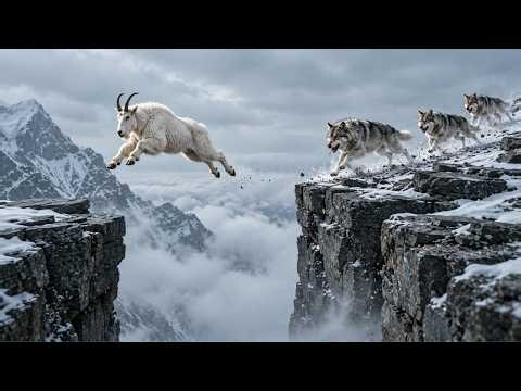 Mountain Goat Trapped by Wolves Makes an Incredible 4.5-Meter Leap to Survive!| Wildlife Documentary