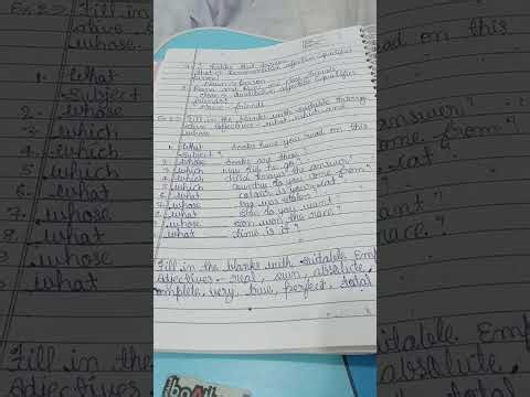 Class 7 lesson 6 adjectives and kinds of adjectives all exercise solutions hand written notes