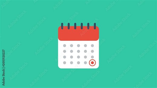 Calendar Animated Icon for Project Management and Video Editing HD