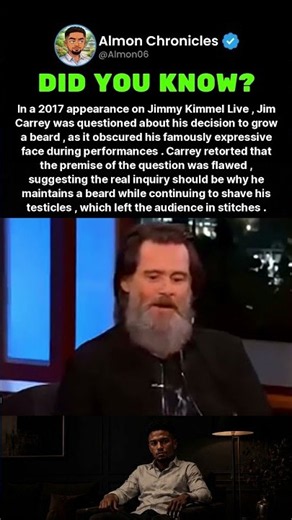 In a 2017 appearance on Jimmy Kimmel Live, Jim Carrey was questioned about his d...