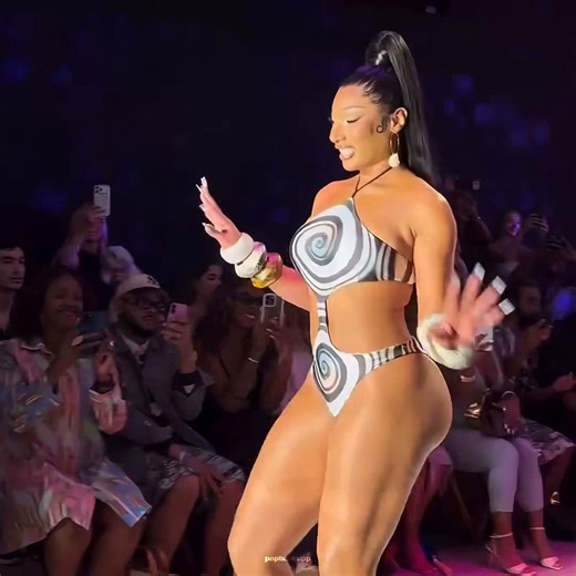 Megan Thee Stallion walks the runway during Miami Swim Week