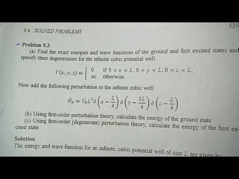 (Part 1) Quantum mechanics by zettli chapter 9 problem 3 solved 