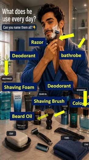 talk about skincare , hair care & daily routine in fluent English #shorts عناية شخصية للرجل