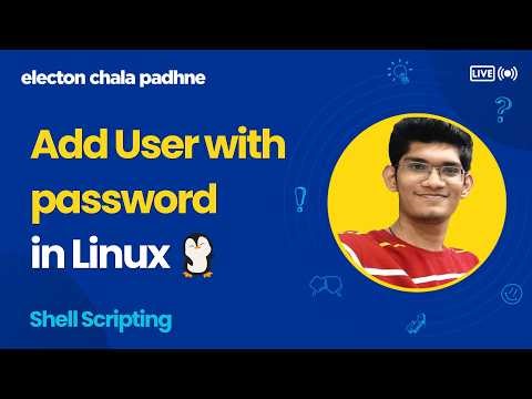 Shell script program to add a user with password | LINUX | UBUNTU