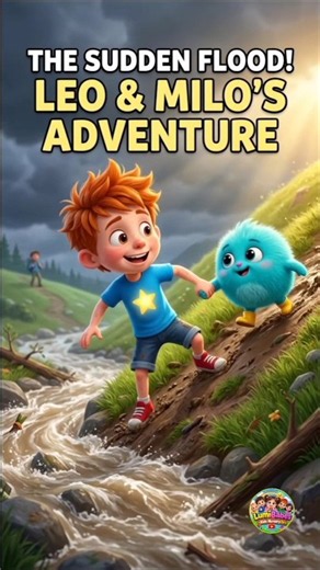 🌊 THE WATER IS RISING FAST! 😱 | Leo & Milo’s Flash Flood Adventure! #Shorts #shortsfeed