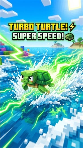 World's FASTEST Baby Turtle! 🐢⚡️ Minecraft Superpowers #Shorts #Minecraft