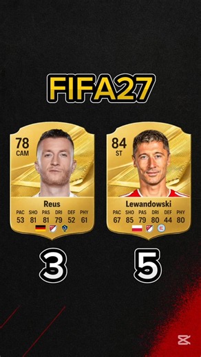 Lewandowski vs Reus by age from 16 to 22 and FC27 rating 🤯🔥#fc27 #eafc27 #fifa27 #football #fc26