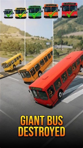 Watch this Giant Bus get destroyed #beamng #beamngdrive #shorts